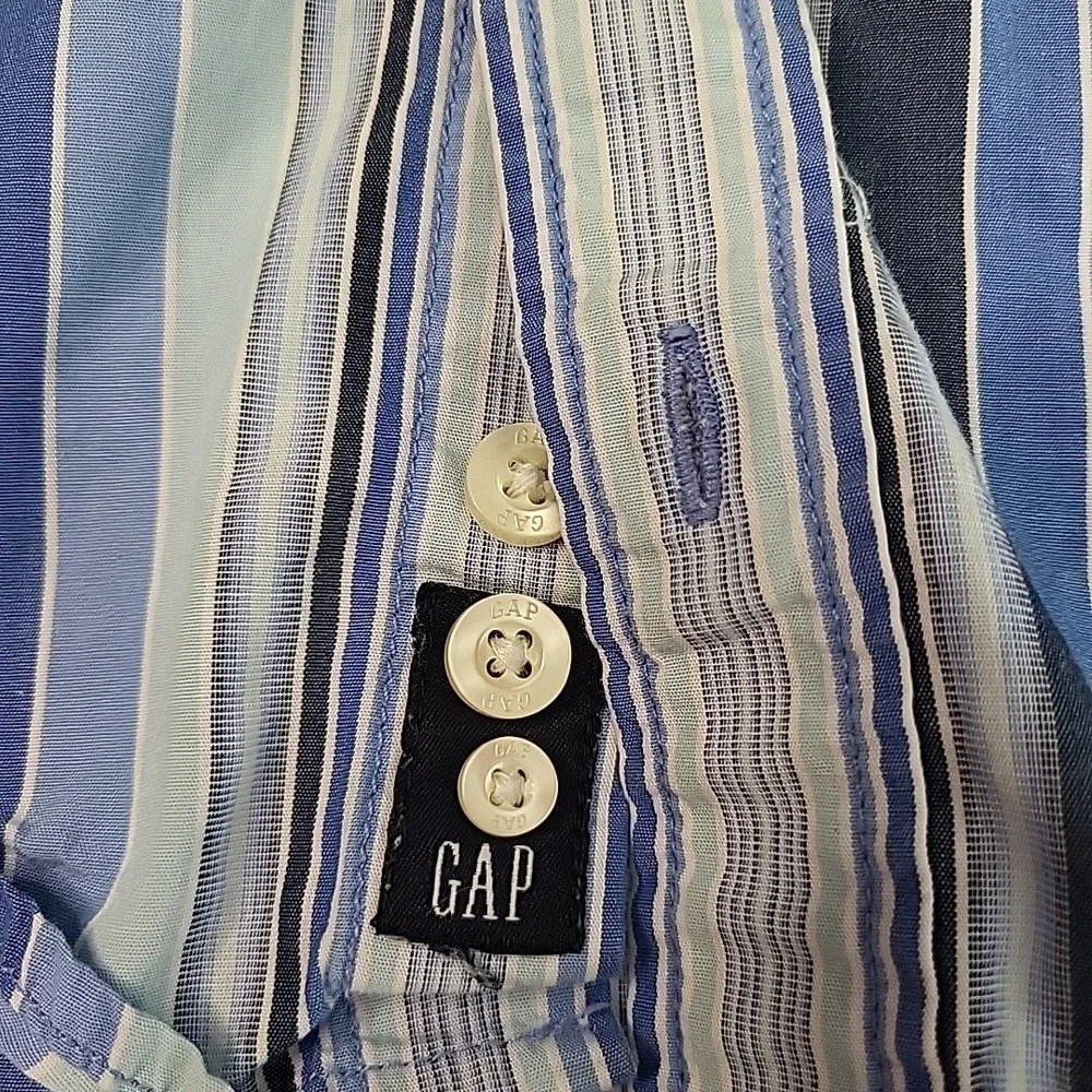 BABY GAP Y2K 2012‎ Button Up Blue Striped Shirt Toddler Boys 2T Years